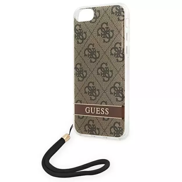 Guess GUOHCI8H4STW iPhone SE 2022 / SE 2020 / 7/ 8 brown/brown hardcase 4G Print Strap 12