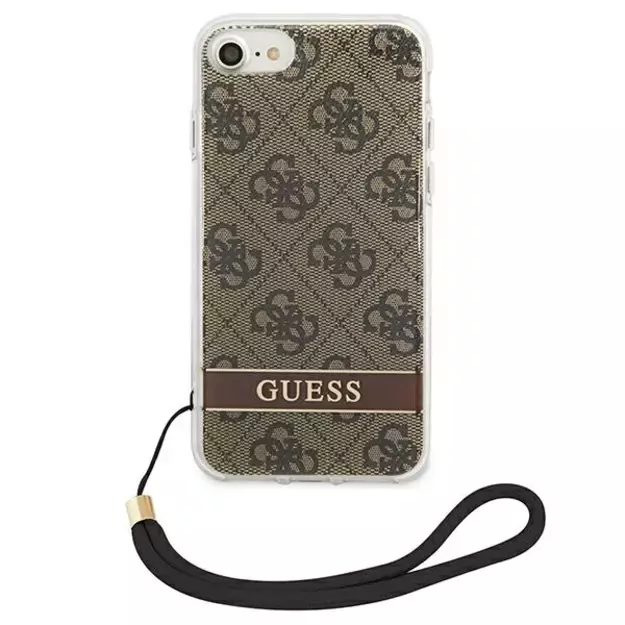 Guess GUOHCI8H4STW iPhone SE 2022 / SE 2020 / 7/ 8 brown/brown hardcase 4G Print Strap 9