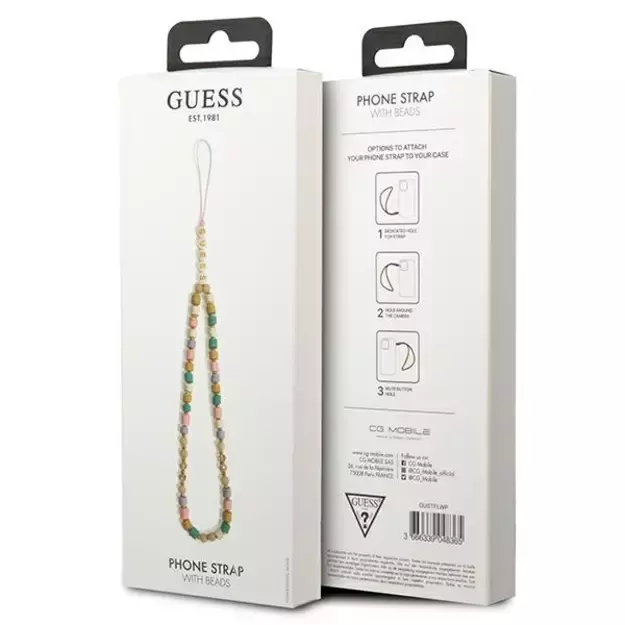 Guess pendant GUSTFLWP Phone Strap pink/pink Heishi Beads 2