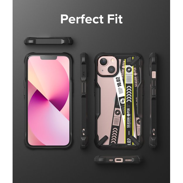 Ringke Fusion X Design durable PC Case with TPU Bumper for iPhone 13 mini black (Ticket band) (FXD540E43) 2
