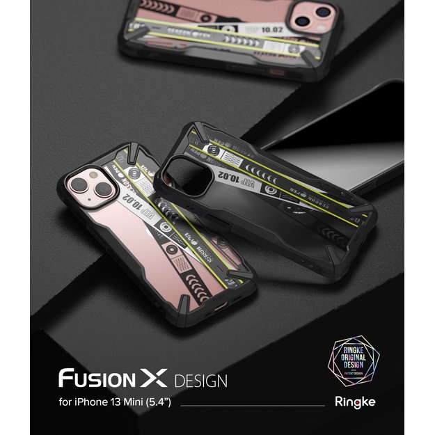 Ringke Fusion X Design durable PC Case with TPU Bumper for iPhone 13 mini black (Ticket band) (FXD540E43) 8