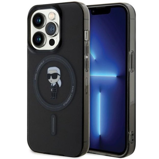 Karl Lagerfeld KLHMP15XHFCKNOK iPhone 15 Pro Max 6.7&quot  black/black hardcase IML Ikonik MagSafe