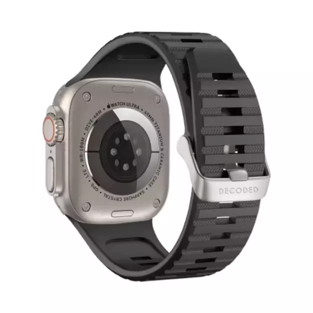 Decoded Ultra Traction Silicone Strap for Apple Watch 49 / 45 / 44 / 42 mm Gen 1-9 - SE - Black