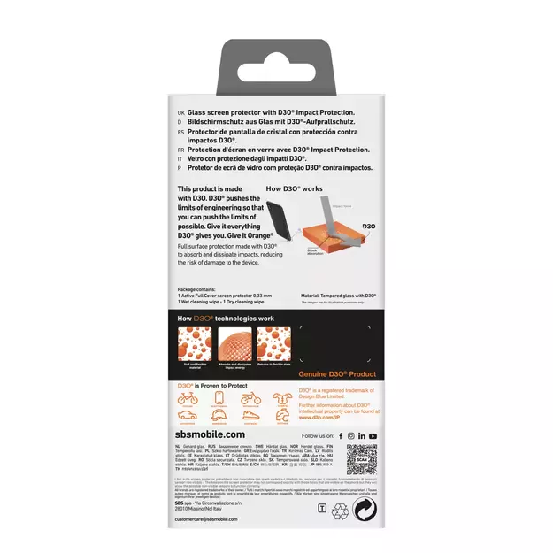 SBS Tempered Glass D3O with frame for iPhone 16 Plus / iPhone 15 Plus 3