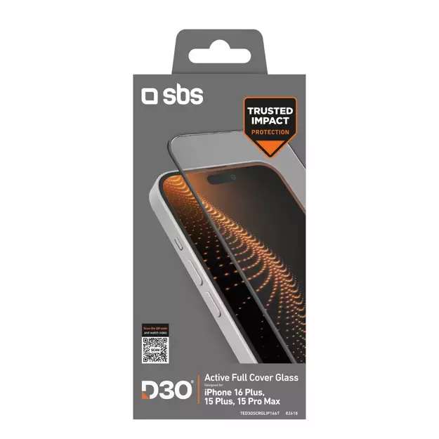 SBS Tempered Glass D3O with frame for iPhone 16 Plus / iPhone 15 Plus 4