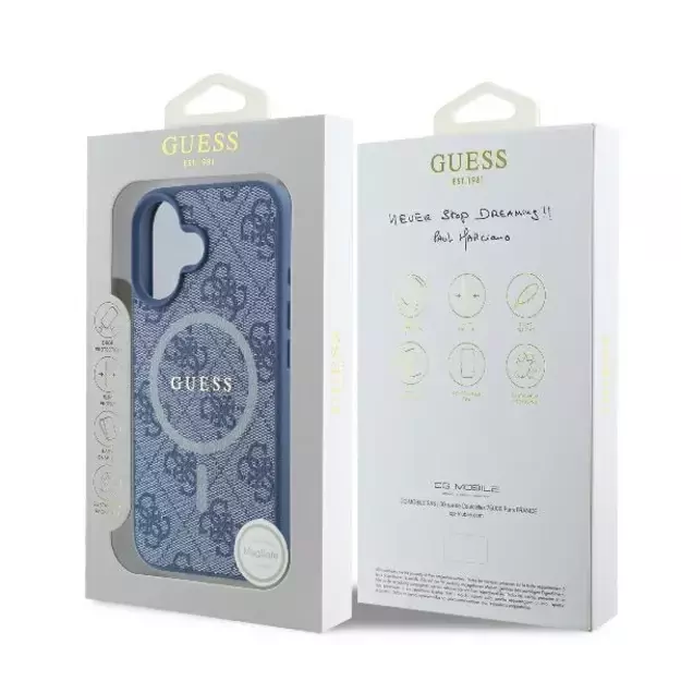 Guess 4G Ring Classic Logo MagSafe case for iPhone 16 - blue 14