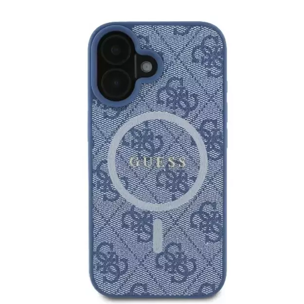 Guess 4G Ring Classic Logo MagSafe case for iPhone 16 - blue 9