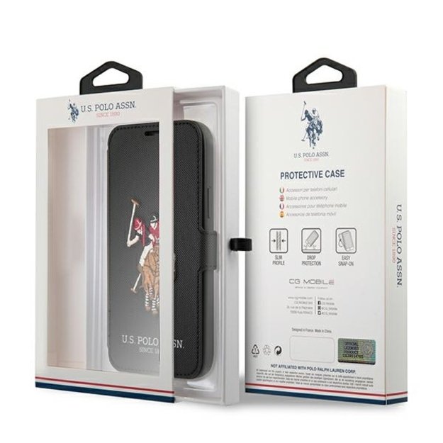 US Polo USFLBKP12SPUGFLBK iPhone 12 mini 5,4  czarny/black book Polo Embroidery Collection 6