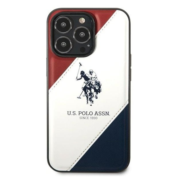 US Polo USHCP14LPSO3 iPhone 14 Pro 6.1&quot  white/white Tricolor Embossed 2