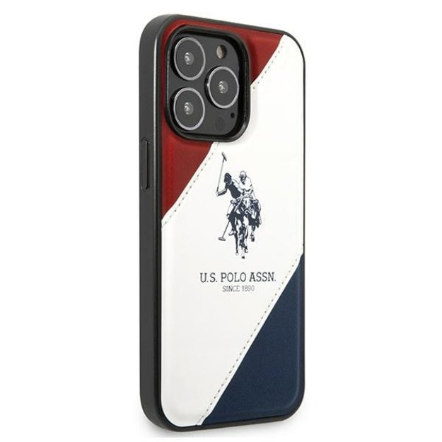 US Polo USHCP14LPSO3 iPhone 14 Pro 6.1&quot  white/white Tricolor Embossed 3