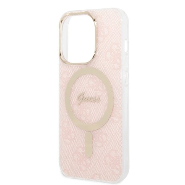 Guess 4G Print MagSafe Case + Charger Set for iPhone 14 Pro Max 6.7&quot  - Pink 5