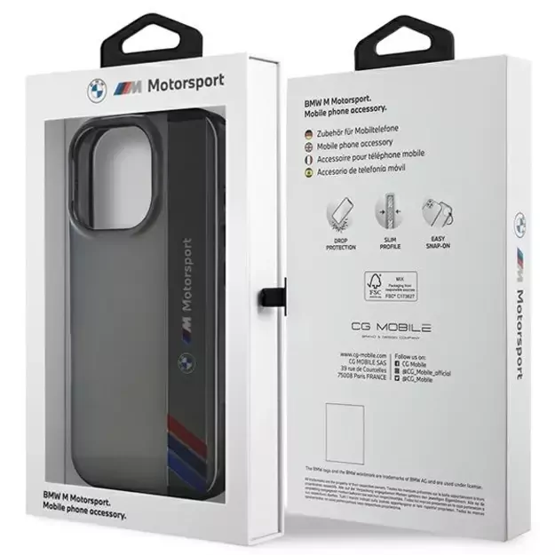 BMW Motosport IML Vertical Stripe iPhone 16 Pro Case - Gray 14