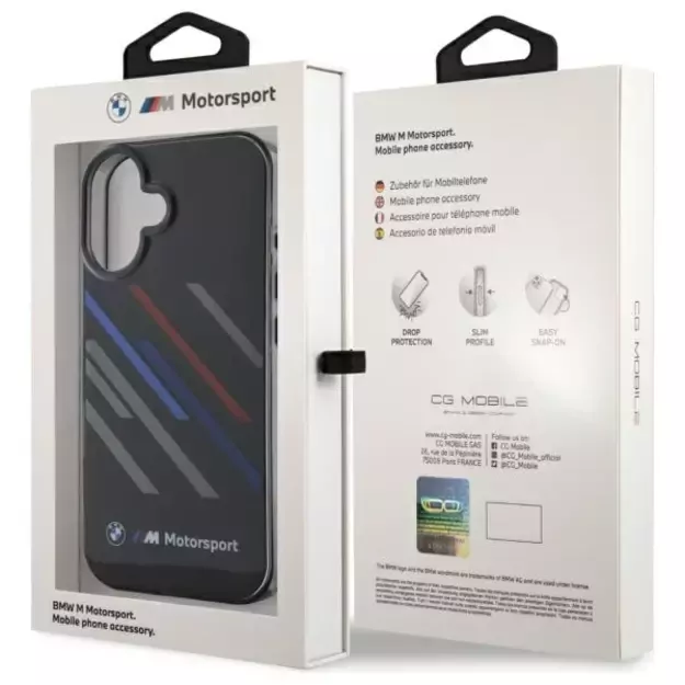 BMW Motosport IML Random Stripes iPhone 16 Case - Black 14