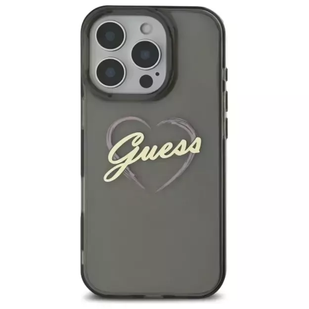 Guess IML Heart Case for iPhone 16 Pro Max - Black 2