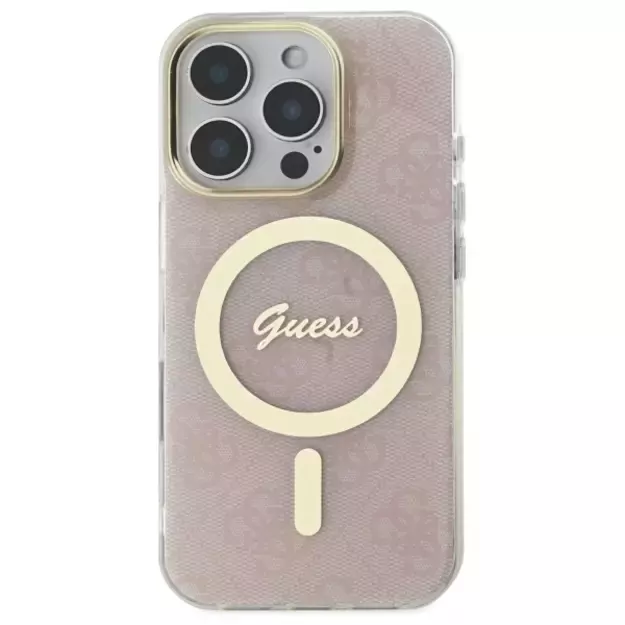 Guess IML 4G MagSafena iPhone 16 Pro Case - Pink 9