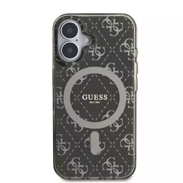 Guess IML 4G Background MagSafe iPhone 16 Plus Case - Brown 9