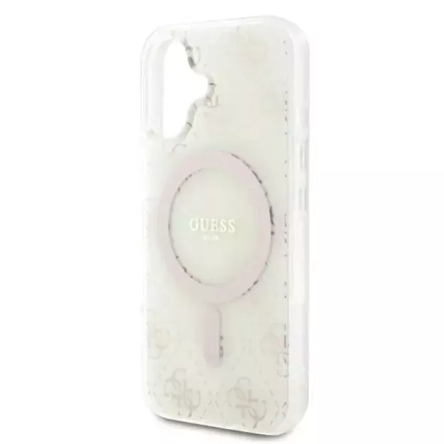 Guess IML 4G Background MagSafe iPhone 16 Case - White 5