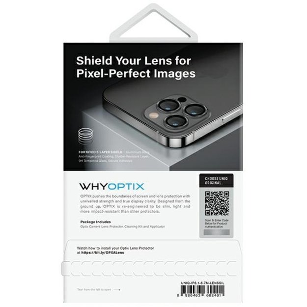 Uniq Optix Aluminum Camera Lens Protector for iPhone 14/14 Plus camera lens with applicator - silver 3
