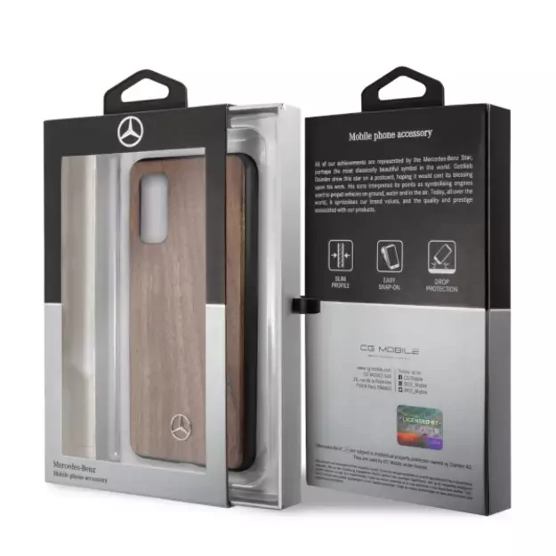 Mercedes MEHCS62VWOLB S20 G980 hard case brązowy/brown Wood Line Walnut 12