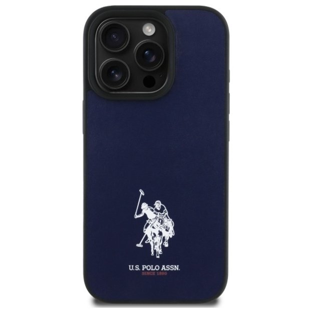 US Polo USHCP15XPGEV iPhone 15 Pro Max 6.7&quot  Navy Leather Embroidered DH Color 2