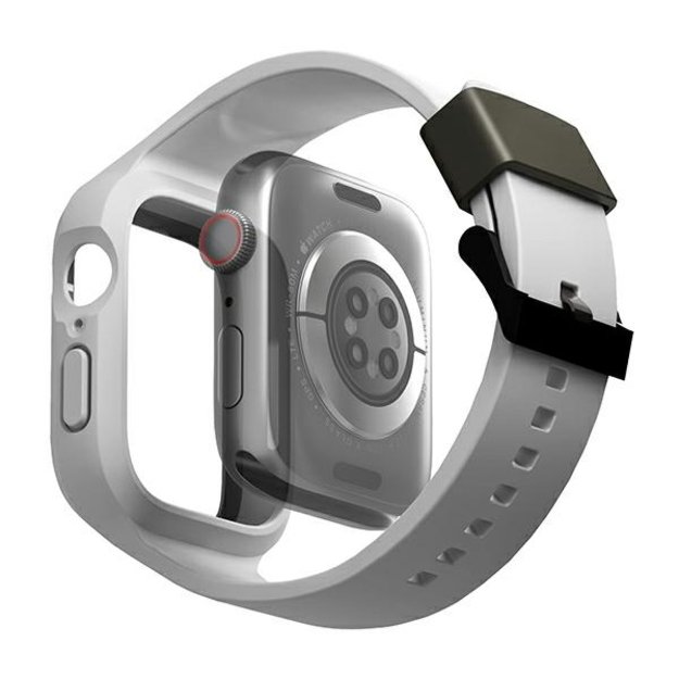 Uniq Monos 2 in 1 Set Strap + Case for Apple Watch 45 / 44 mm - Gray 1