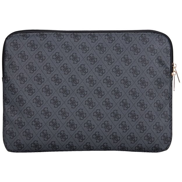 Guess Sleeve 4G Zipper Pocket Triangle Logo 14&quot  Laptop Bag - Black 1