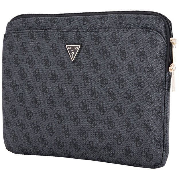Guess Sleeve 4G Zipper Pocket Triangle Logo 14&quot  Laptop Bag - Black 2