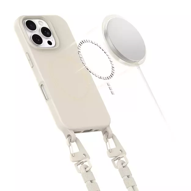 Tech-Protect MagNecklace MagSafe iPhone 16 Pro Case - Beige 3