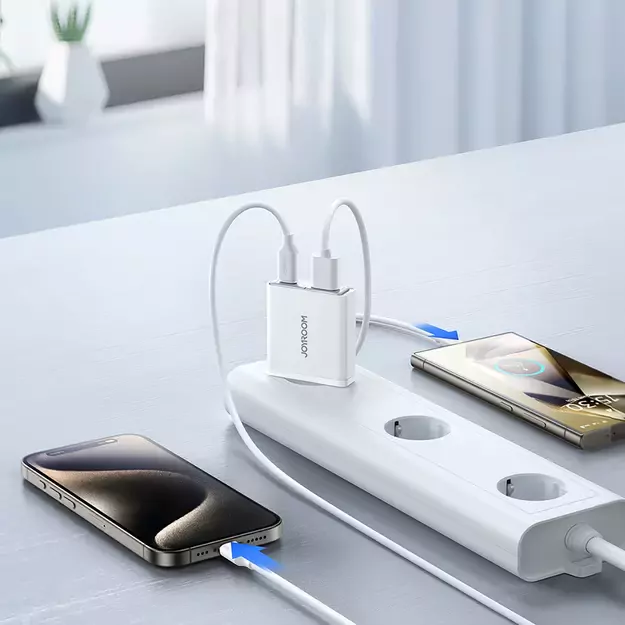 Joyroom JR-TCF14 20W USB-A USB-C Super Slim Wall Charger - White 8