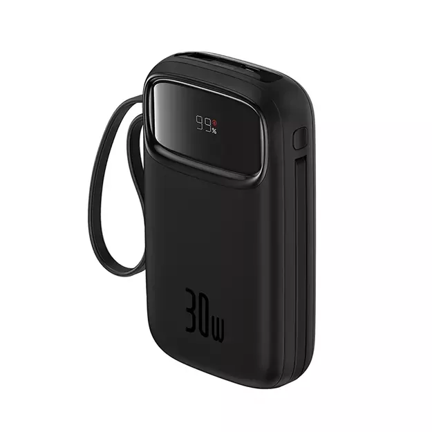 Baseus QPow 2 30W 10000mAh Power Bank with Built-in USB-C Cables - Black 5