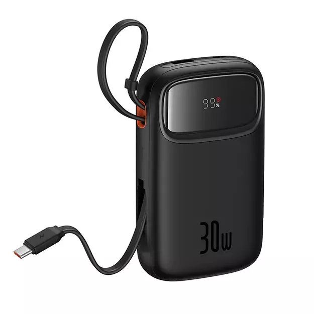Baseus QPow 2 30W 10000mAh Power Bank with Built-in USB-C Cables - Black 4