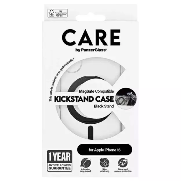 CARE by PanzerGlass Feature Kickstand Case iPhone 16 6.1&quot  black/black MagSafe 1321 4