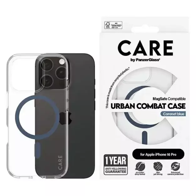 CARE by PanzerGlass Flagship Case iPhone 16 Pro 6.3&quot  blue/blue MagSafe 1366