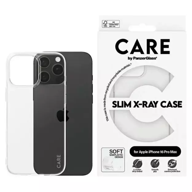 CARE by PanzerGlass X-Ray Soft Basic Case iPhone 16 Pro Max 6.9&quot  Clear/Transparent 1444