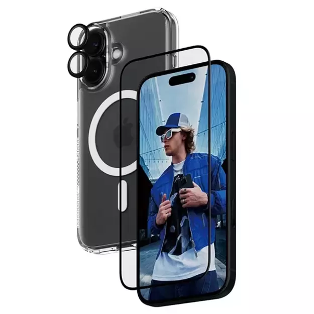 PanzerGlass Bundle 3in1 iPhone 16 6.1&quot  D3O Hardcase + Screen Protector UWF+ Lens B1291+2861+1283 1