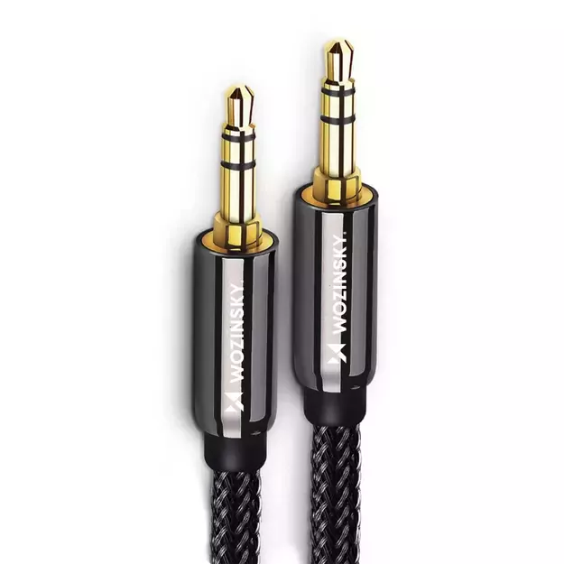 Wozinsky universal mini jack cable 2x AUX cable 3 m black 1