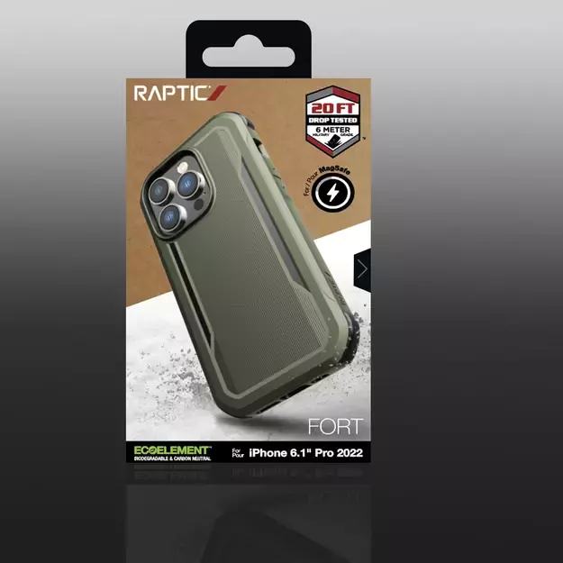 Raptic X-Doria Fort Case iPhone 14 Pro with MagSafe armored cover green 8