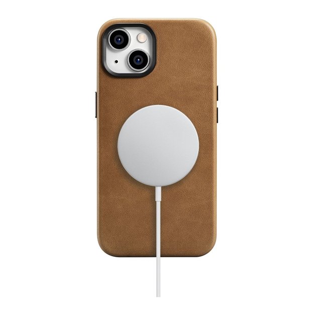 iCarer Oil Wax Premium Leather Case magnetic leather iPhone 14 case with MagSafe brown (WMI14220701-TN) 14