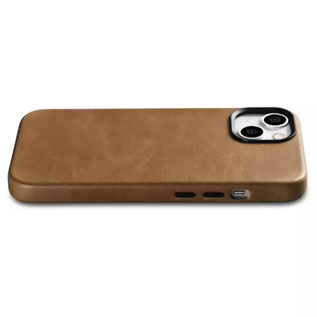iCarer Oil Wax Premium Leather Case magnetic leather iPhone 14 case with MagSafe brown (WMI14220701-TN) 13