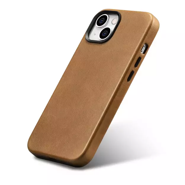iCarer Oil Wax Premium Leather Case magnetic leather iPhone 14 case with MagSafe brown (WMI14220701-TN) 3