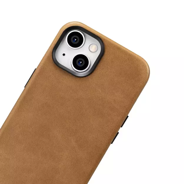 iCarer Oil Wax Premium Leather Case magnetic leather iPhone 14 case with MagSafe brown (WMI14220701-TN) 7