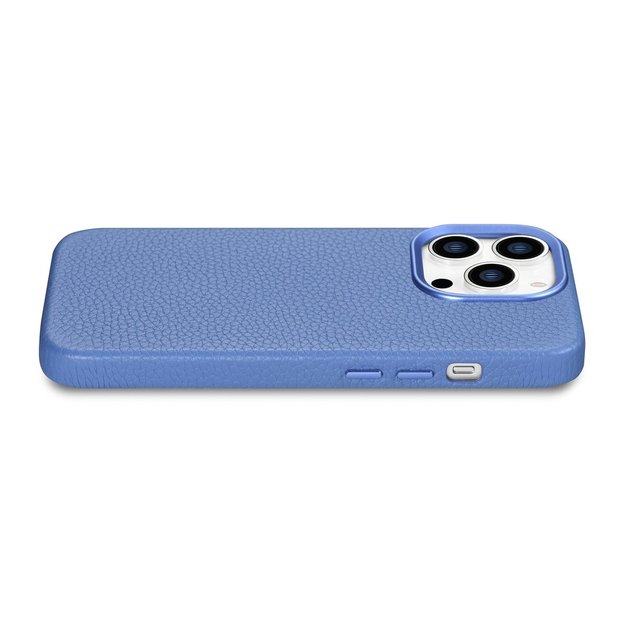 iCarer Litchi Premium Leather Case iPhone 14 Pro Magnetic Leather Case with MagSafe Light Blue (WMI14220710-LB) 6
