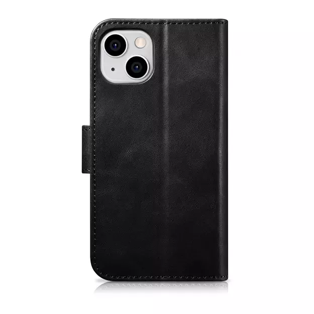 iCarer Oil Wax Wallet Case 2in1 Case iPhone 14 Leather Flip Cover Anti-RFID black (WMI14220721-BK) 26