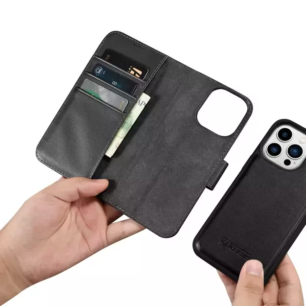 iCarer Wallet Case 2in1 Cover iPhone 14 Pro Leather Flip Cover Anti-RFID black (WMI14220726-BK) 28