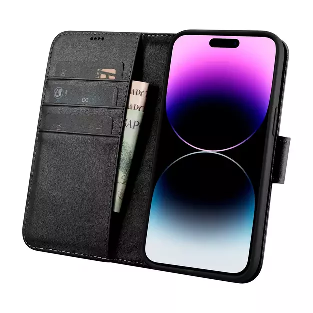 iCarer Wallet Case 2in1 Cover iPhone 14 Pro Leather Flip Cover Anti-RFID black (WMI14220726-BK) 16