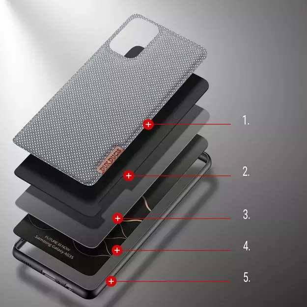 Dux Ducis Fino case covered with nylon material for Samsung Galaxy A03s gray 2