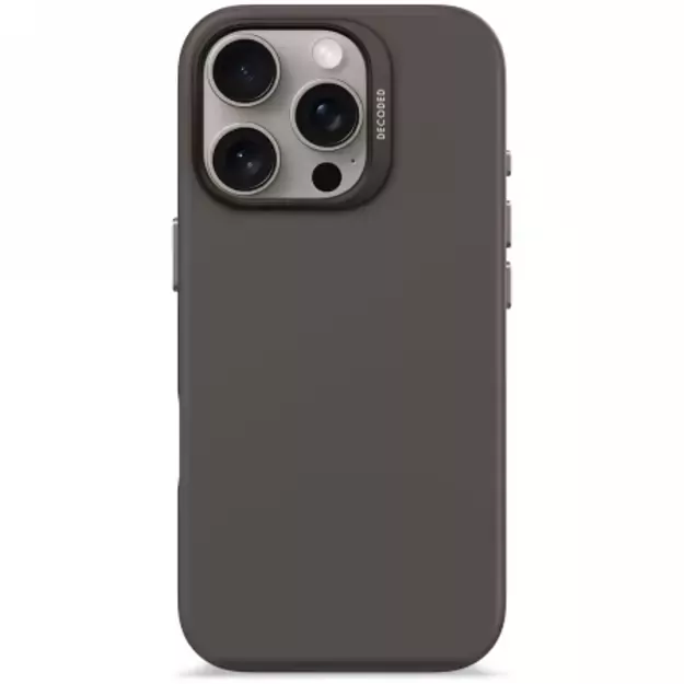 Decoded AntiMicrobial Silicone Backcover with MagSafe for iPhone 16 Pro - Dark Brown