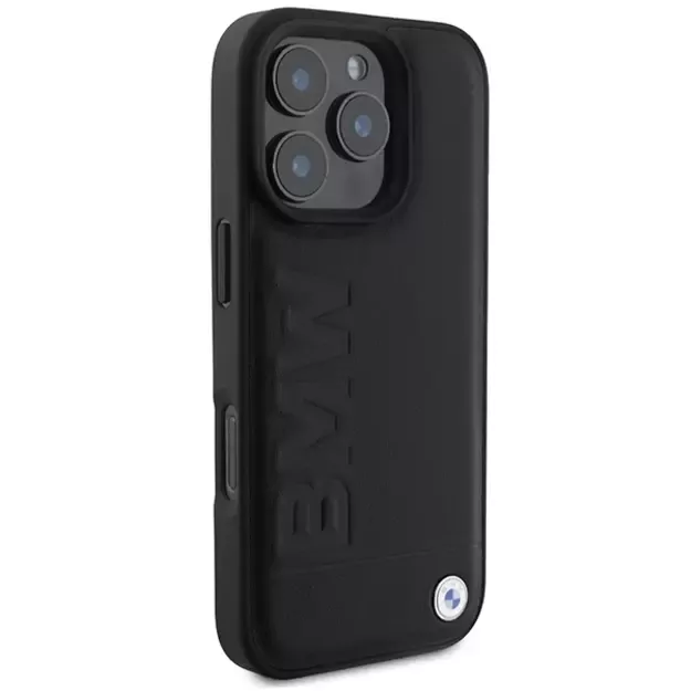 BMW Leather Hot Stamp MagSafe iPhone 16 Pro Case - Black 3