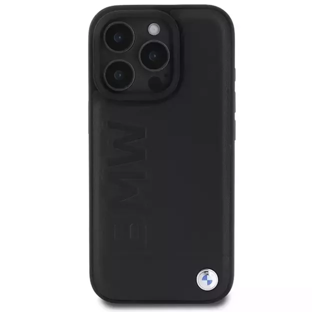 BMW Leather Hot Stamp MagSafe iPhone 16 Pro Case - Black 2