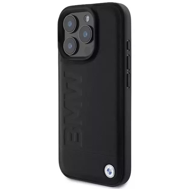 BMW Leather Hot Stamp MagSafe iPhone 16 Pro Case - Black 1
